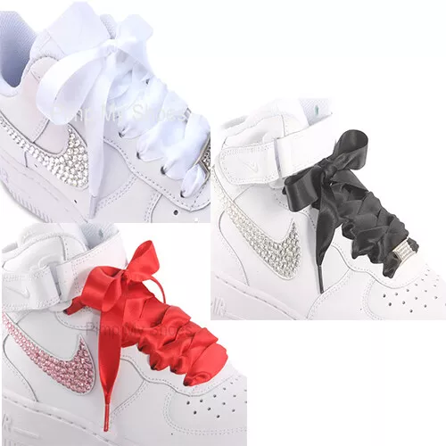 Ribbon Shoelaces With Aglets For Trainers Lo & Hi Tops Bootlaces Trainers  Shoes