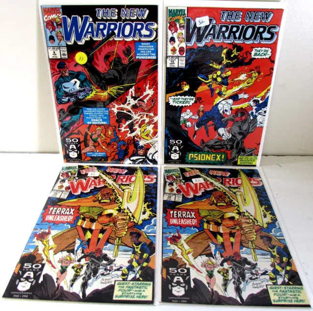 The New Warriors Lot of 4 #8,15,16 x2 Marvel (1991) 1st Series 1st Print Comics