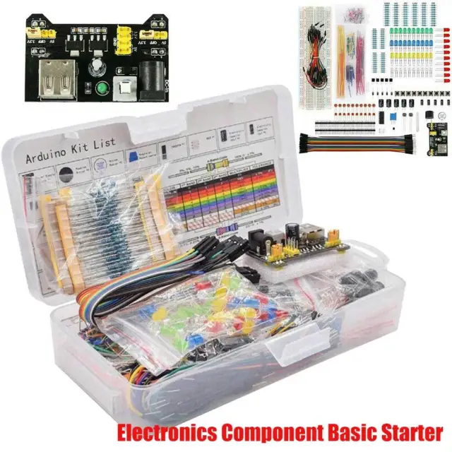 Set Electronic Component Starter Kit Wires Breadboard   Buzzer LED Trans AU