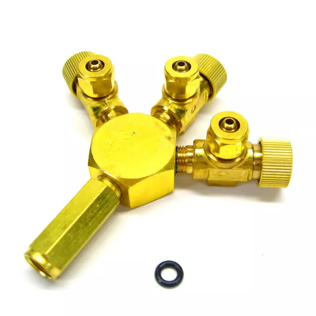 3 Ways Metal Co2 Flow Controller - Tri Regulator Brass Splitter Solenoid Aquatic