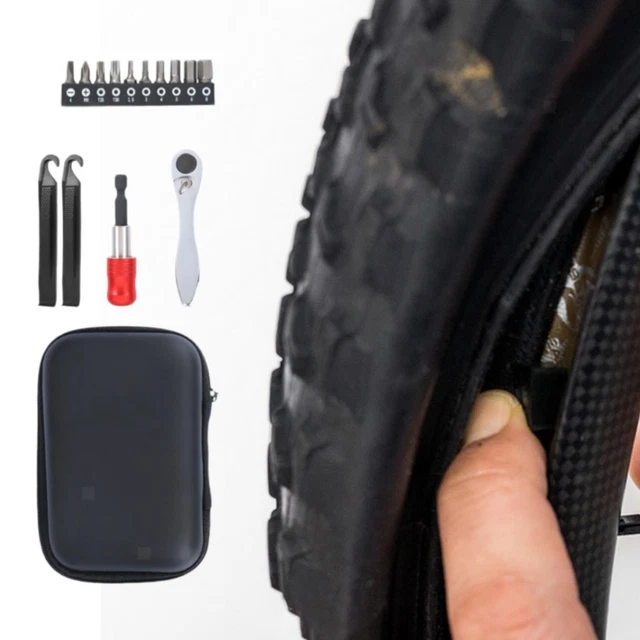 Lot De 4 Démonte-pneus Vélo En Plastique Noir - Levier De Réparation Pour Chambre à Air, Portable Et Robuste