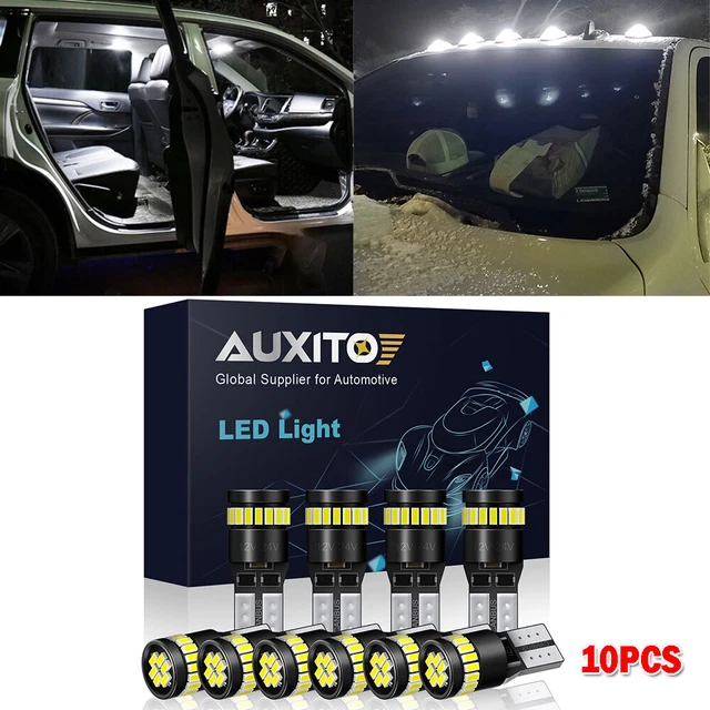10pcs White LED T10 194 168 158 Interior Car Map Trunk License Plate Light Bulbs