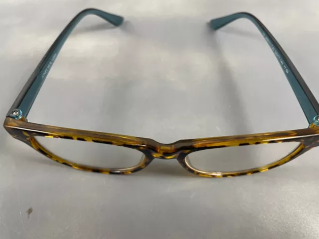 JONES NEW YORK Reading Glasses Tortoise Frame w/Blue Temples Readers +1 ...