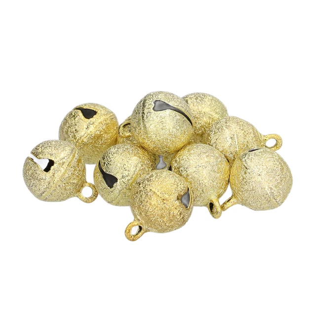 50x Jingle Bells Metal DIY Making Decorative Bright Yellow Pendant