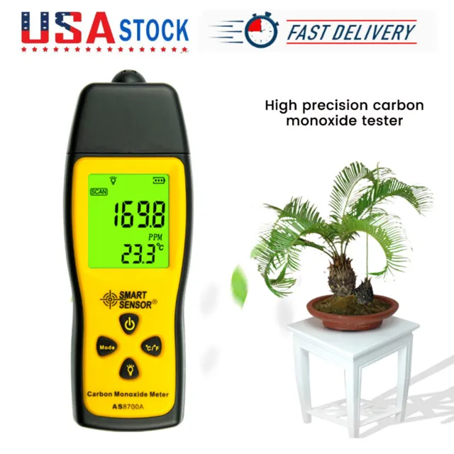 SMART SENSOR Handheld Carbon Monoxide Meter CO Gas Leak Detector HighAccuracy US