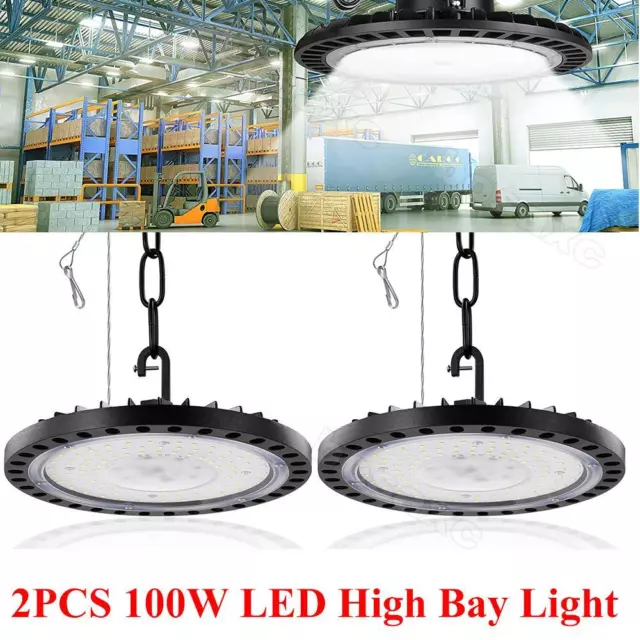 2 Pack 200W UFO Led High Bay Light Factory Warehouse Commercial Led Shop Lights