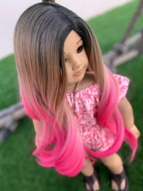American Girl custom doll wig  fits 10-11" head size Meadowdolls  Zazou Dolls
