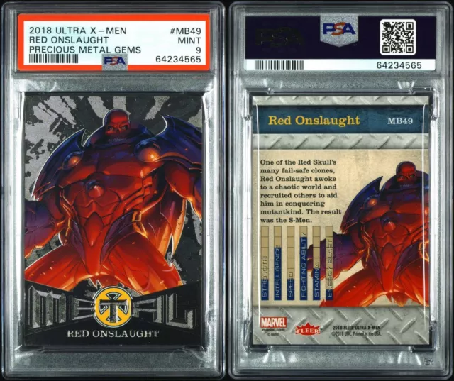 2018 Fleer Ultra X-Men Red Onslaught #MB49 Precious Metal Gems Base PSA 9