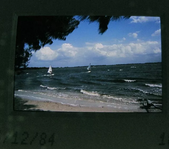 Vintage 1984 35mm Color Slide Film Travel Photograph Island Beach Board Sailing