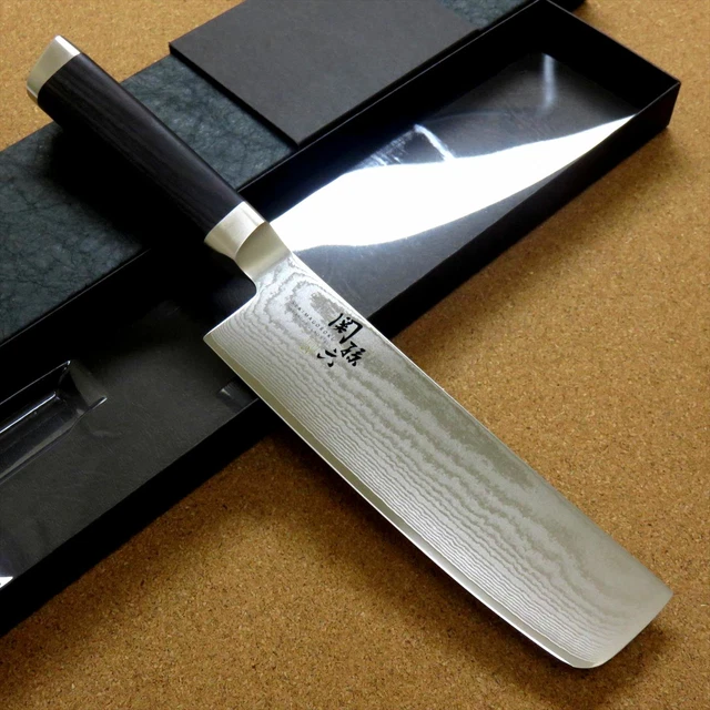 JAPANESE KAI MAGOROKU Kitchen Nakiri Knife 165mm 6 1/2 inch Damascus