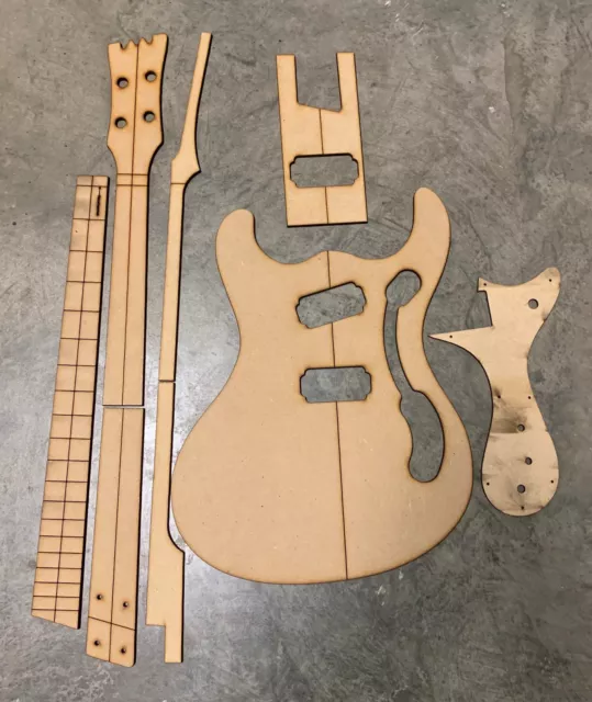 60's Mosrite Bass Luthier Routing/Building Templates-Laser Cut 60's Mosrite Bass Luthier Routing/Building Templates-Laser Cut