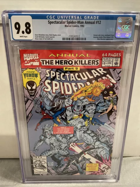 Spectacular Spiderman Annual #12 Cgc 9.8 1992 Venom Solo Story, New Warriors App