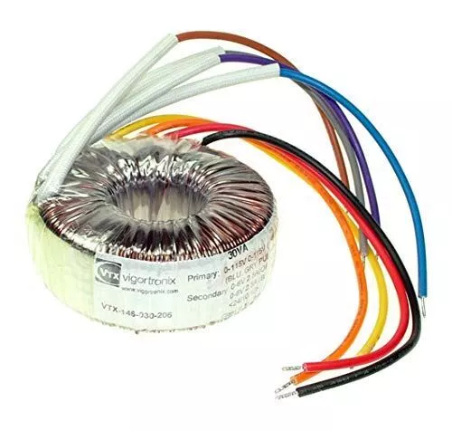 1 x 60 VA Mains Toroidal Transformer 2 x 115 V : 2 x 9 V