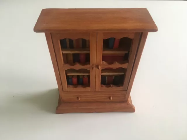 Chunky Wooden Dolls House Book Case With Doors.