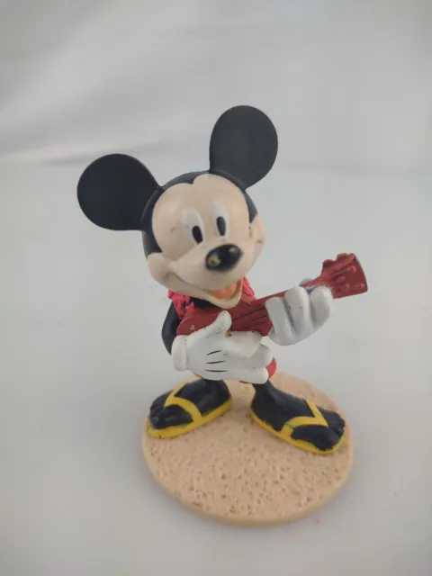 3" Disney Hawaiian Mickey Mouse playing  Ukulele Guitar PVC Cake Topper