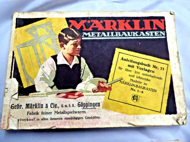 Märklin-Metallbaukasten Anleitungsheft Nr. 71 für über 200 Modelle von 1922