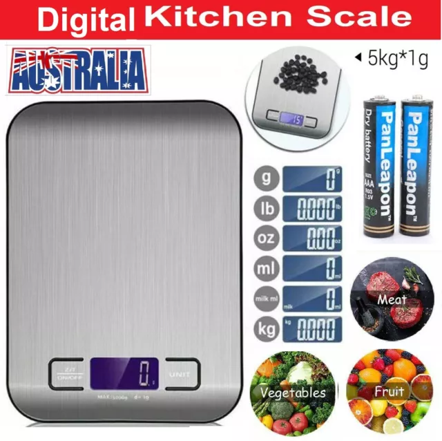 New 5kg 1g Electronic Digital Stainless Steel Kitchen Scale Postal weight Scales