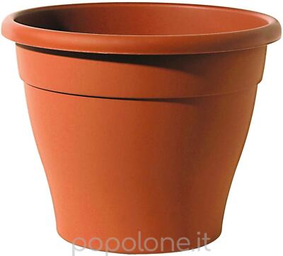 BAMA VASO IN RESINA TONDO TERRA BAMA  GIARDINO COLORE TERRACOTTA PICCOLO MEDIO GRANDE 