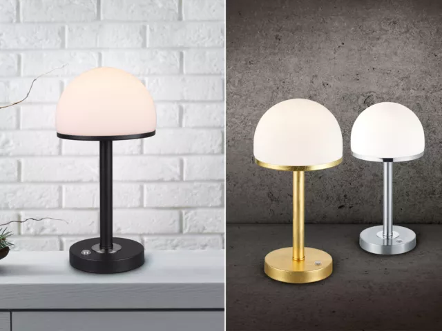 Design Nachttischlampen mit Glasschirm rund per Touch dimmbar Nachtischleuchten