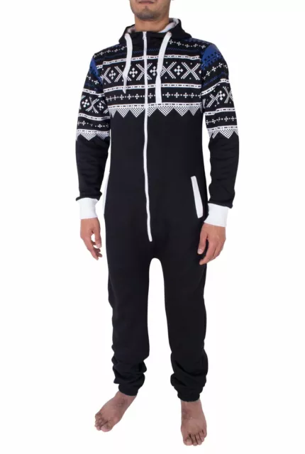 New Unisex  Printed 1Onesie Zip  All In One Hooded One Piece Jumpsuit S-2XL