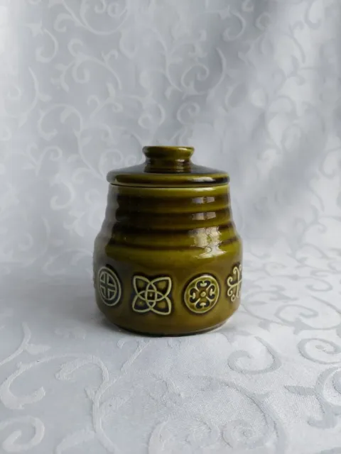 Vintage Green Lord Nelson Pottery Preserve, Sugar, Jam, Honey Pot Jar