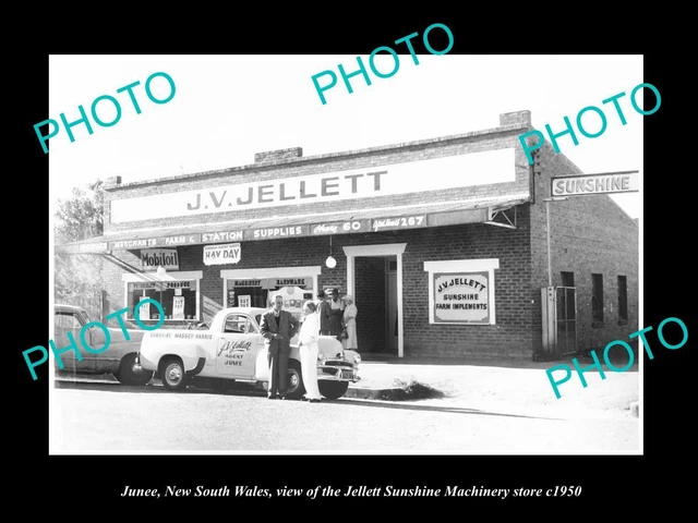 Old Large Historic Photo Of Junee Nsw View Of The Sunshine Harvester Store 1950
