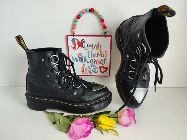 DR MARTENS FARYLLE aunt sally black shoes metal plate exposed