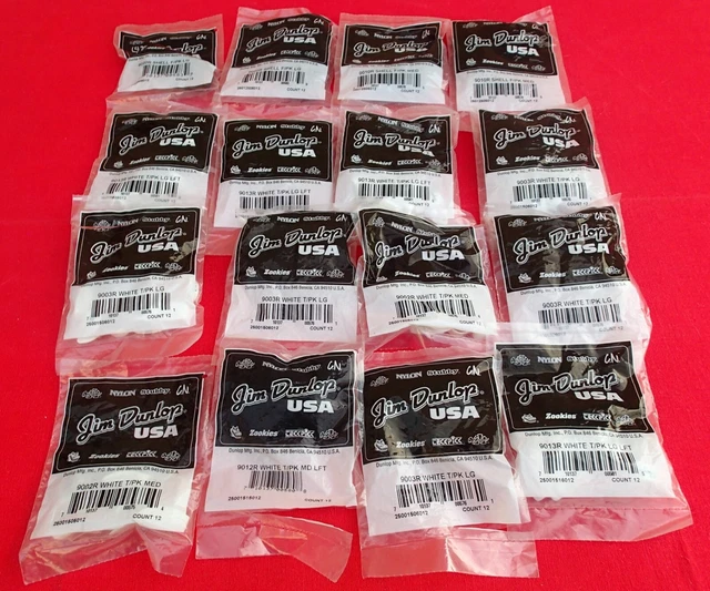 Dunlop 485P05MD - Sachet De 12 Médiators Genuine Celluloid - Medium