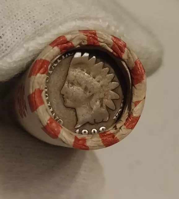 Shotgun roll wheat pennies with 1894 & 1898 Indian head ends lot#215