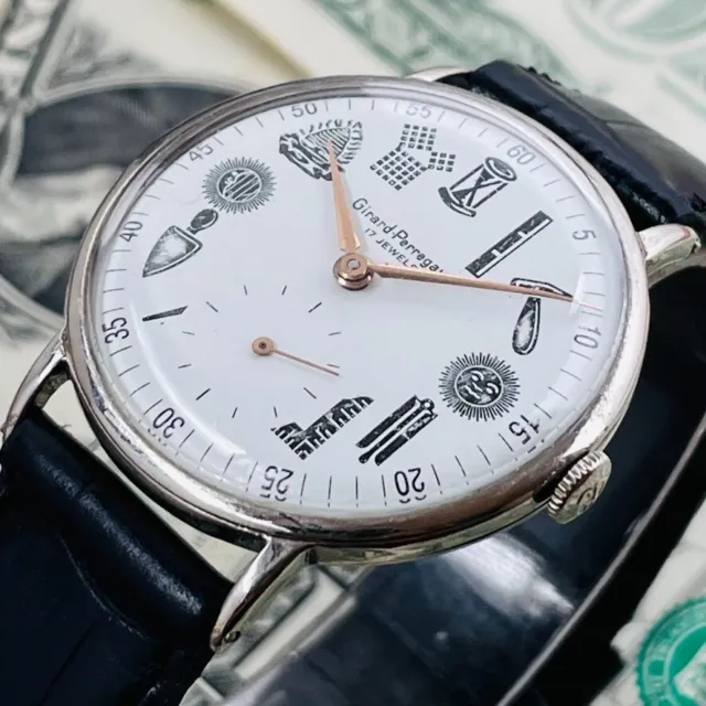 Vintage Girard-Perregaux Men's Watch 17Jewels Manual Winding Freemasonry dial