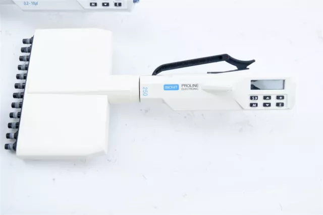 Lot of 3 - 2x Biohit Proline Digital Pipettes 250 & 5-100ul + 1x e-PET 0.2-10ul 2