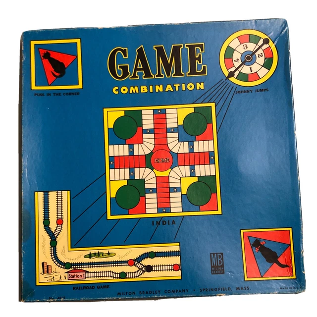 VTG 1950S COMPLETE Combination Board Game Of India Johnny Jumps Puss MB