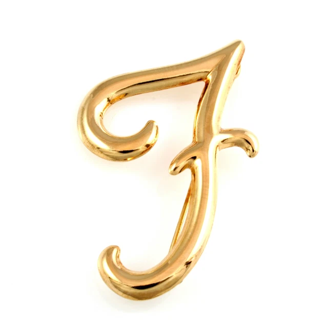Broche Initiale Lettre F en or Jaune 18 KT 4 Grammes