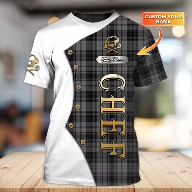 Customized With Name 3D Chef Shirt, Black T Shirt For A Master Chef, Unisex 3D C