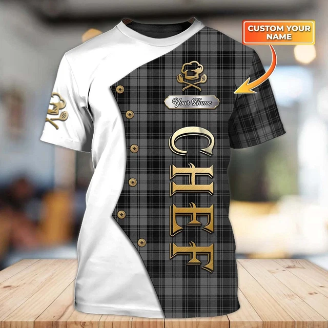 Customized With Name 3D Chef Shirt, Black T Shirt For A Master Chef, Unisex 3D C