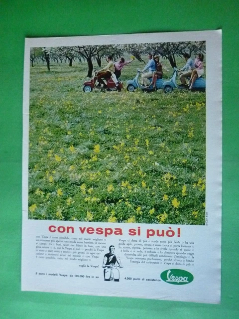 Vespa Piaggio 1966 Advertising' Vintage With Si Can Hotpants Original 0.1oz