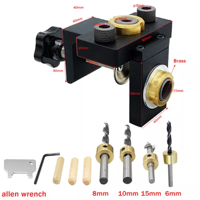 Doweling Jig Pocket Hole Kit Jig Kit Forage Vertical En Bois Détachable L7C4 3