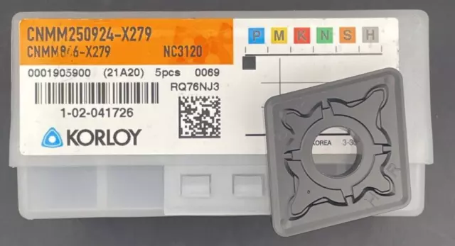 Korloy Indexable Inserts Cnmm 250924-X279 NC3120 Indexable Insert New