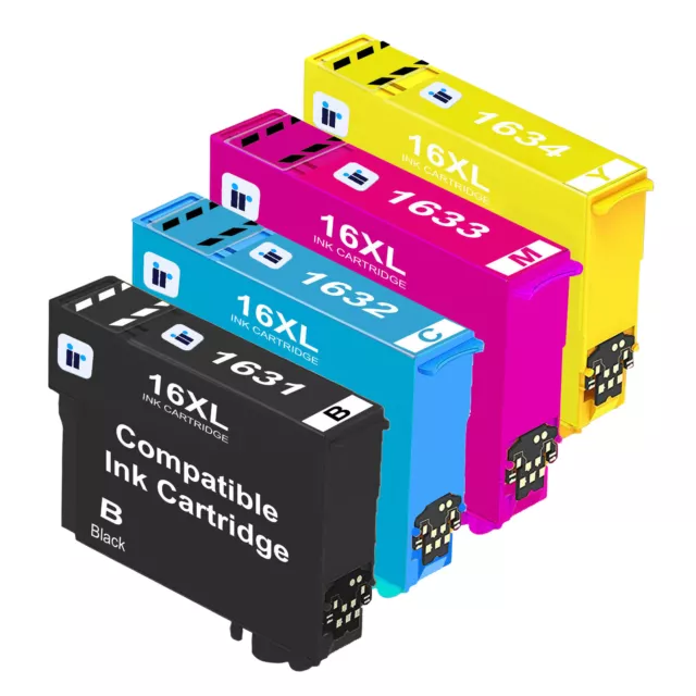 NonOEM 16XL Ink Cartridges CMYK for Epson Workforce WF-2010W WF-2530W WF-2750DWF