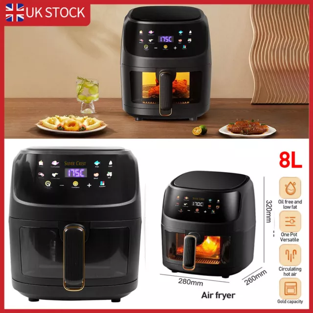 Air Fryer 8L Digital Visible Oven 2400W Oil Free Low Fat Healthy Frying Cooker