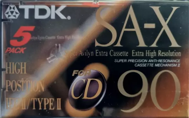 5 x TDK SA-X 90 IEC II- TDK Blank Audio Tape Cassette NEUVE N&S