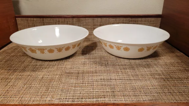 Corelle Butterfly Gold 8 1/2" Vegetable Serving Bowls Set of 2