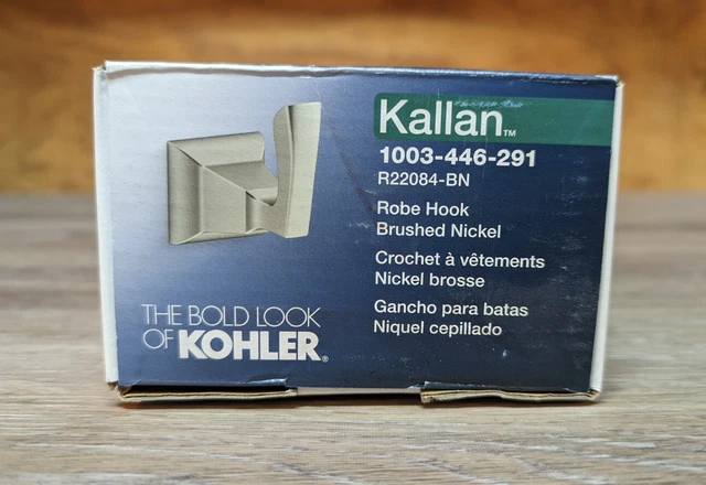 Gancho de túnica Kohler Kallan níquel cepillado vibrante fácil instalación R22084-BN