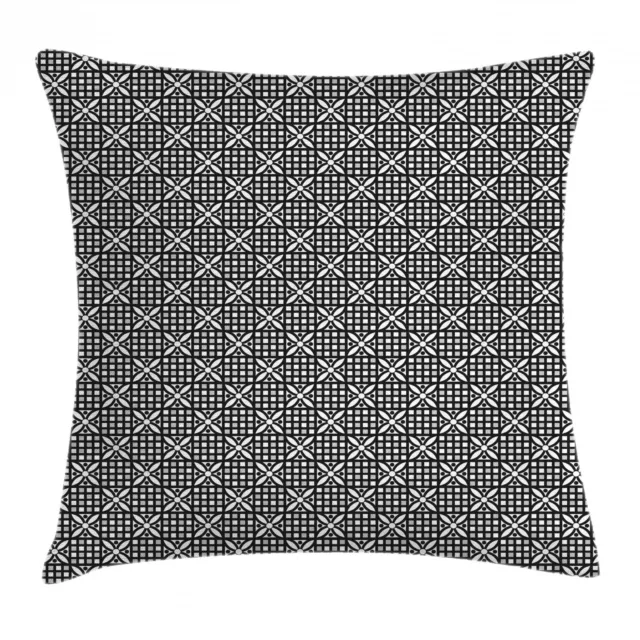 Gris charbon Housse de Coussin Géométriques et floraux