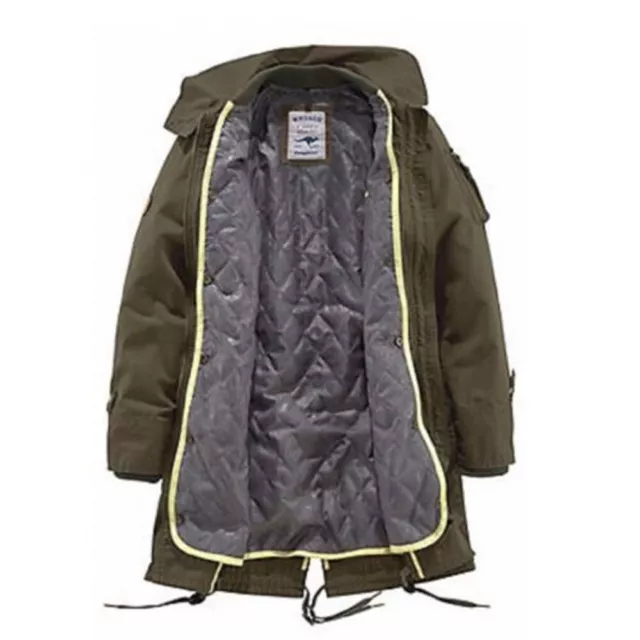 Kangaroos giacca donna cappotto cappotto lungo cachi lungo 2 in 1 parka militare 2