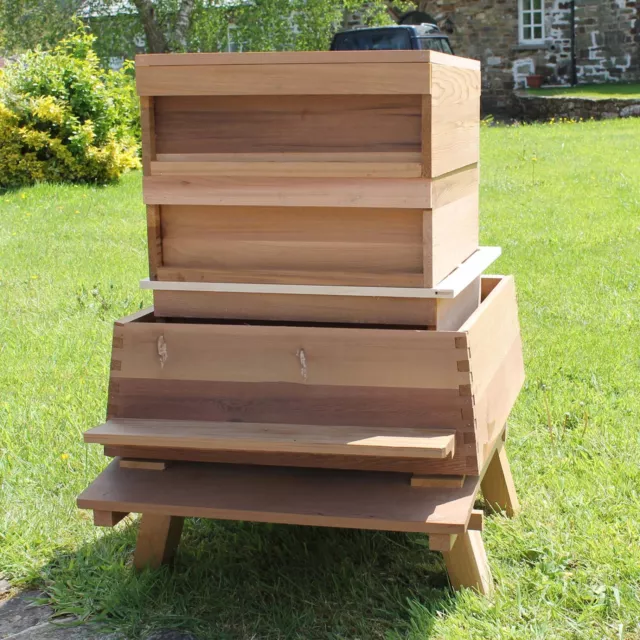 WBC Beehive Cedar Hive 3 Lifts Porch 2 Super 1 Brood Gabled Roof Beekeeping 2