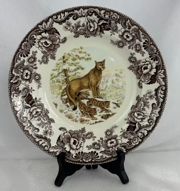 Rare Cougar Spode Woodland Winter Scenes Dinner Plate 10 5/8" Made in England