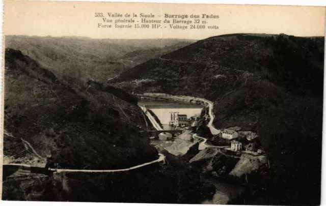 CPA SIOULE Valley - FADES Dam - General View - Height... (222080)