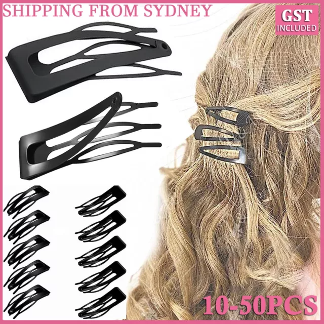 10-50PCS Double-grip Hair Clip Metal Snap Barrettes Hair Styling Tool Women Girl
