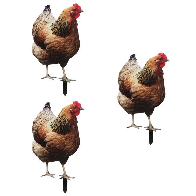 3x Backyard Stake Decoration Yard Stake Garden Chicken Stake for Garden Backyard